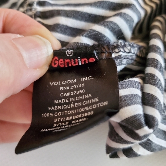 1090 * Volcom Vertical Stripe Tank Black White Size S - Picture 5 of 8